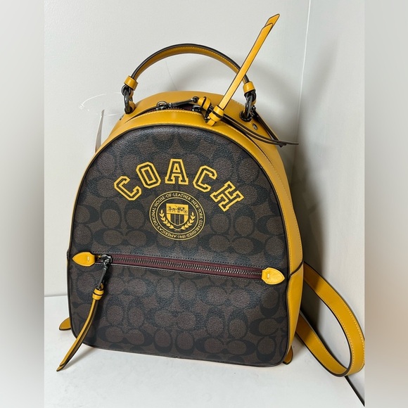 Brand New NWT Coach Leather Jordan Signature Backpack Genuine Authentic - Picture 1 of 12